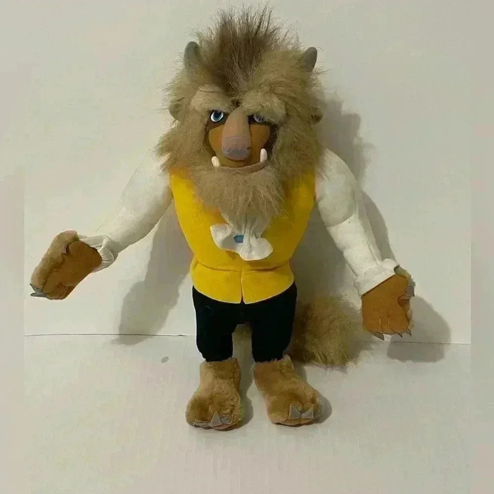 Disney Beauty and the Beast 1992 15" Beast Plush Doll w Yellow Shirt & No Jacket